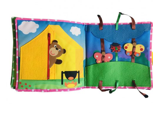 Текстильная развивающая книга для малышей Bambini "Щенок" 403655 21301479 фото