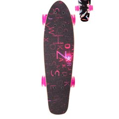 Детский скейт, лонгборд 22" LB21001 (RL7T), колеса PU со светом (Розовый) 21307456 фото