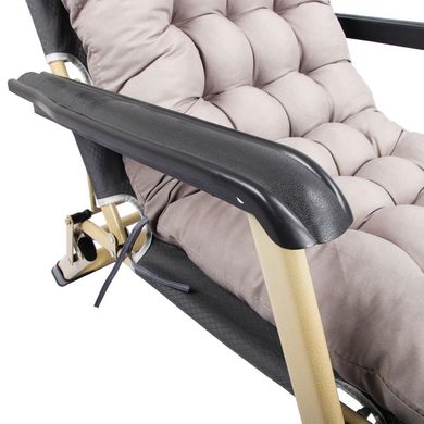 Шезлонг кресло садовый, туристический Bonro B-02 серый + подушка 7000701 фото