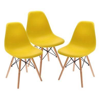 Кресло для кухни на ножках Bonro В-173 Full Kd желтое (3шт) 7000680 фото