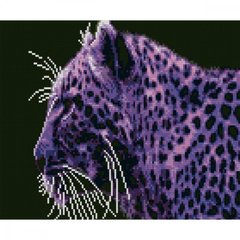 Алмазная мозаика "Фиолетовый гепард" Strateg HX127 30х40 см 21304626 фото