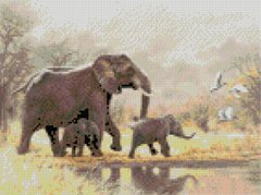Алмазная мозаика «Семья слонов» Strateg HX321 30х40 см 21304633 фото
