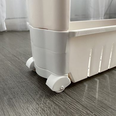 Полка этажерка для ванной на колесах белая Bonro B03 7000586 фото