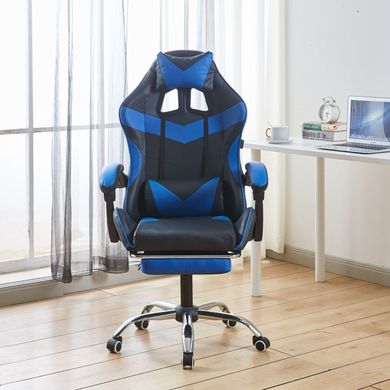 Кресло геймерское Bonro BN-810 синее с подставкой для ног 7000552 фото