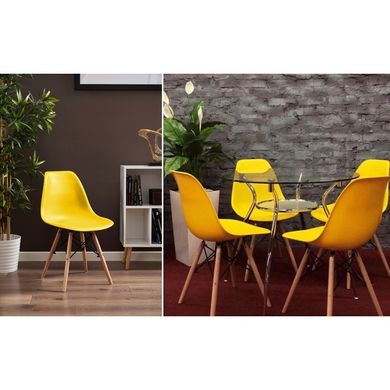 Крісло для кухні на ніжках Bonro В-173 Full Kd жовте 7000607 фото