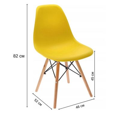 Крісло для кухні на ніжках Bonro В-173 Full Kd жовте 7000607 фото