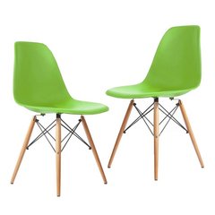 Крісло для кухні на ніжках Bonro В-173 FULL KD зелене (2 шт) 7000575 фото