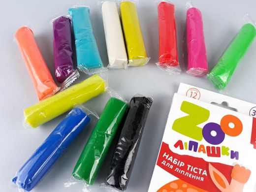 Тесто для лепки ZOOлипашки "Жираф" ZIRKA 140211 (12 разноцветных стиков по 35 г) 21300684 фото