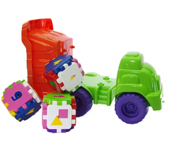 Дитячий ігровий пісочний набір 013585 з розвиваючим кубиком (Салатовий з помаранчевим) 21301729 фото