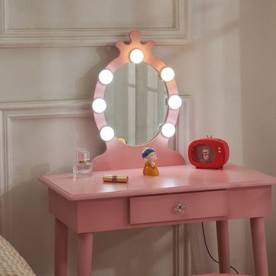 Туалетний столик + табуретка B-084 рожевий 7000375 фото