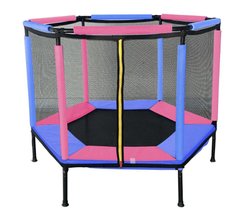 Батут-Манеж Just Fun с защитной сеткой 140 см. Blue-Pink 20200338 фото