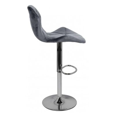 Барный стул со спинкой Bonro Bn-087 велюр серый 7000613 фото