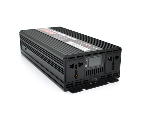 Інвертор напруги YOSO з правильною синусоїдою, 3000W, 12/220V-1500W, 2 універсальні розетки, LED Display 20501065 фото