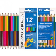 Детские двухсторонние карандаши для рисования "Two-color" CR765-12, 24 цвета 21302139 фото