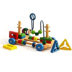 Развивающая игрушка каталка с лабиринтом MD 1241 деревянная (1241-2) 21306452 фото