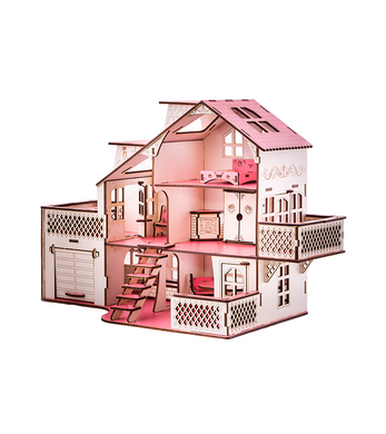 Детский кукольный дом с гаражом В011 и подсветкой 21300739 фото