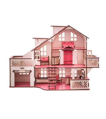 Детский кукольный дом с гаражом В011 и подсветкой 21300739 фото