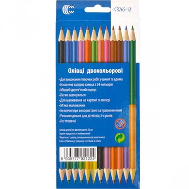 Дитячі двосторонні олівці для малювання "Two-color" CR765-12, 24 кольори 21302139 фото