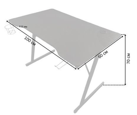 Игровой компьютерный стол Bonro B-07, 100 &times; 60 см, чёрный 7001104 фото