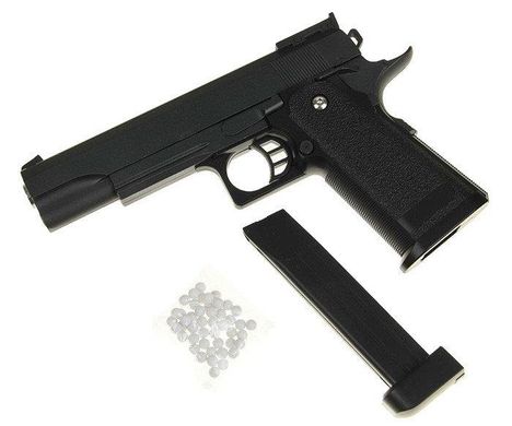 G6+ Страйкбольний пістолет Galaxy Colt M1911 Hi-Capa з кобурою метал чорний 20500082 фото