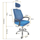 Кресло офисное Bonro B-6200 синее 7000402 фото 10