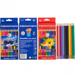 Дитячі еластичні олівці для малювання з гумкою CR-777L 12 кольорів 21302140 фото