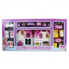 Будиночок для ляльок з меблями WD-921 фігурки і машинка в наборі (Жовтий) 21300740 фото