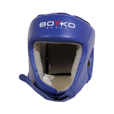 Шлем боксерский 1 (L) открыт синий, кожа 1640343 фото