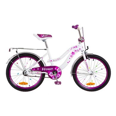 Велосипед 20 Formula FLOWER 14G рама-13 St бело-фиолетовый с багажником зад St, с крылом St 2018 1890297 фото