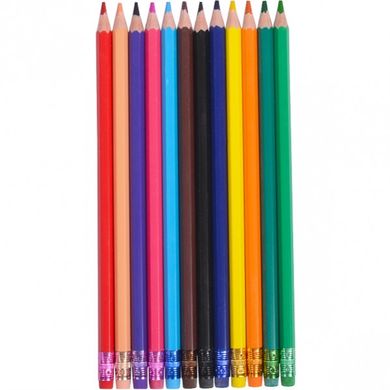 Детские эластичные карандаши для рисования с резинкой CR-777L 12 цветов 21302140 фото