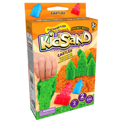 Кінетичний пісок KidSand KS-05-01U, 200 г в наборі (Помаранчеві замки) 21302961 фото