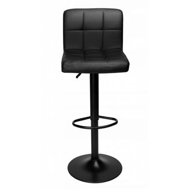 Барный стул со спинкой Bonro Bn-0106 черный с черным основанием 7000616 фото