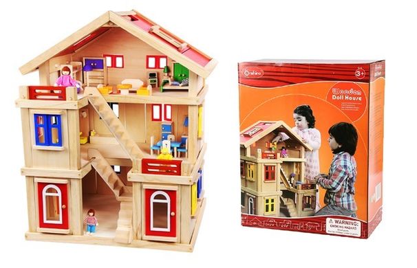 Кукольный домик с мебелью ручной деревянный дом TNWX-1269 20500342 фото