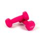 Гантели для фитнеса Neo-Sport 1 кг. x 2 шт., металл с виниловым покрытием (розовый) 22600086 фото 3