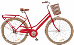 Велосипед 28 Dorozhnik COMFORT FEMALE 14G рама-19 St червоний з багажником зад St, з крилом St, з кошиком Pl 2017 1890080 фото