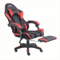 Геймерское кресло GamerX с подставкой для ног и подушками, до 120 кг, черно-красное 22900079 фото