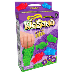 Кинетический песок KidSand KS-05, 200 г в наборе (Фиолетовые животные) 21302962 фото