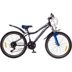 Велосипед 24 Formula FOREST AM 14G Vbr рама-12,5 St чорно-синій із крилом Pl ST-EF500 2017 1890181 фото
