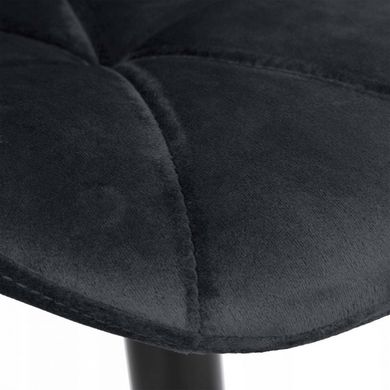 Барный стул со спинкой Bonro B-087 черный велюр с черным основанием 7000617 фото