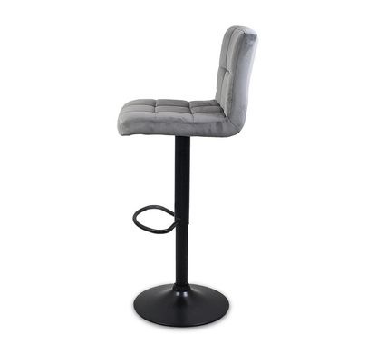 Барный стул Hoker Just Sit Monzo-Velvet-Темно-Серый с черной ножкой 20200173 фото