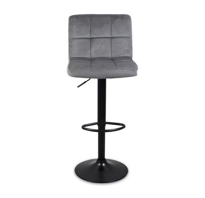 Барный стул Hoker Just Sit Monzo-Velvet-Темно-Серый с черной ножкой 20200173 фото