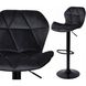Барный стул со спинкой Bonro B-087 черный велюр с черным основанием 7000617 фото 2