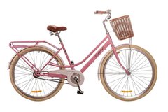 Велосипед 28 Dorozhnik COMFORT FEMALE 14G рама-19 St персиковий з багажником зад St, з крилом St, з кошиком Pl 2017 1890081 фото