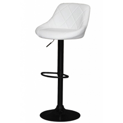 Барний стілець зі спинкою Bonro B-074 білий з чорною основою 7000618 фото