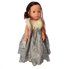 Кукла для девочек в платье M 5413-16-2 интерактивная (Silver) 21303913 фото