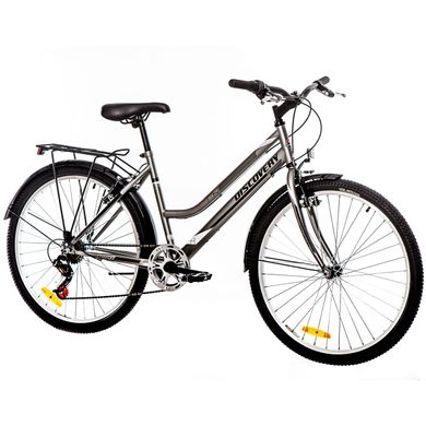 Велосипед 26 Discovery PRESTIGE WOMAN 14G Vbr рама-17 St серо-черный (м) с багажником зад St, с крылом St 2017 1890031 фото