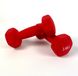 Гантели для фитнеса Neo-Sport 2 кг. x 2 шт., металл с виниловым покрытием (красный) 22600088 фото 3