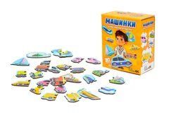 Деревянный магнитный пазл "Машинки" 22932 20501823 фото