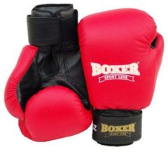 Перчатки боксерские BOXER 10 oz (кожвинил 0.6мм,нап.-пенопоролон) красные (код УКТЗЕД 9506) 1950065 фото