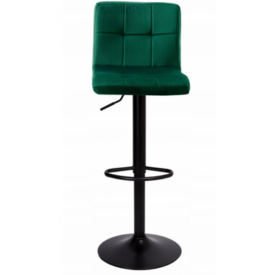 Барный стул со спинкой Bonro B-0106 велюр зеленый с черным основанием. 7000619 фото